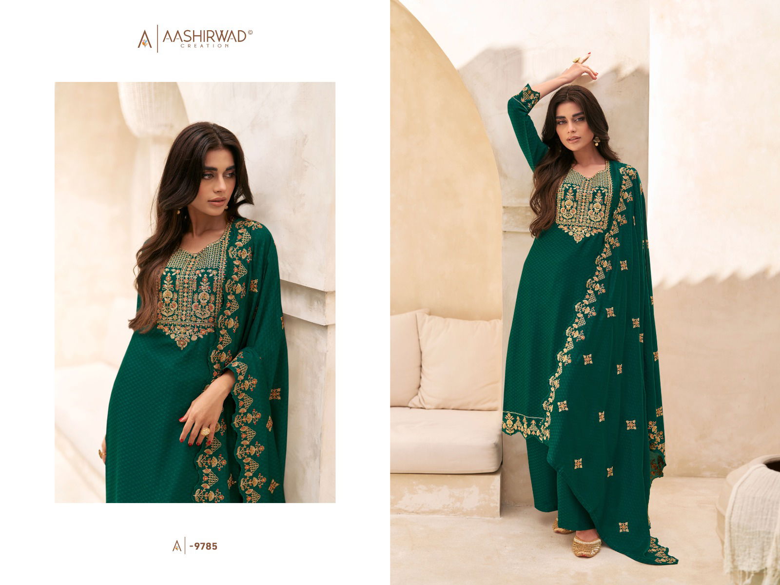 Gulkand Swaraj By Aashirwad Designer Silk Salwar Kameez Catalog

